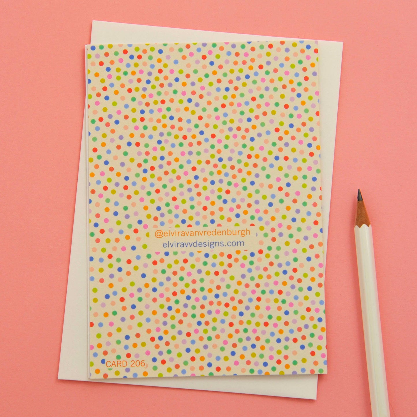 UK Made New Baby Card - Dotty Design with Biodegradable Wrap