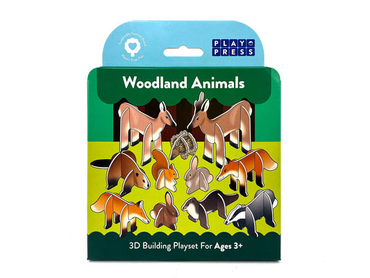 Sustainably sourced woodland animal toy figures for creative play