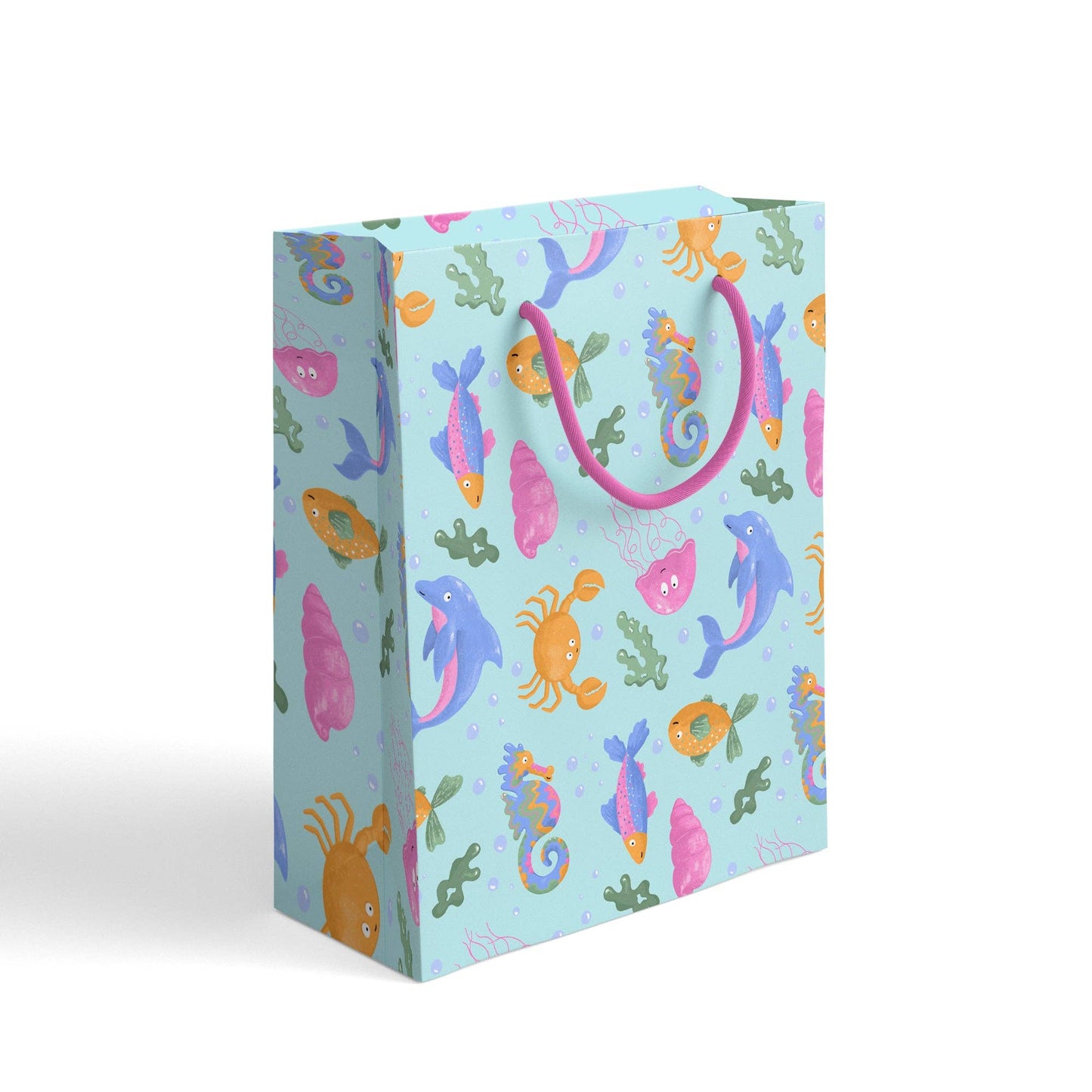Eco-friendly Ocean Pattern Gift Bag, 18x23x8cm