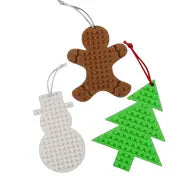 Made Happy set of Christmas Tree, Snowman, and Gingerbread Man decorations, sustainable and customisable