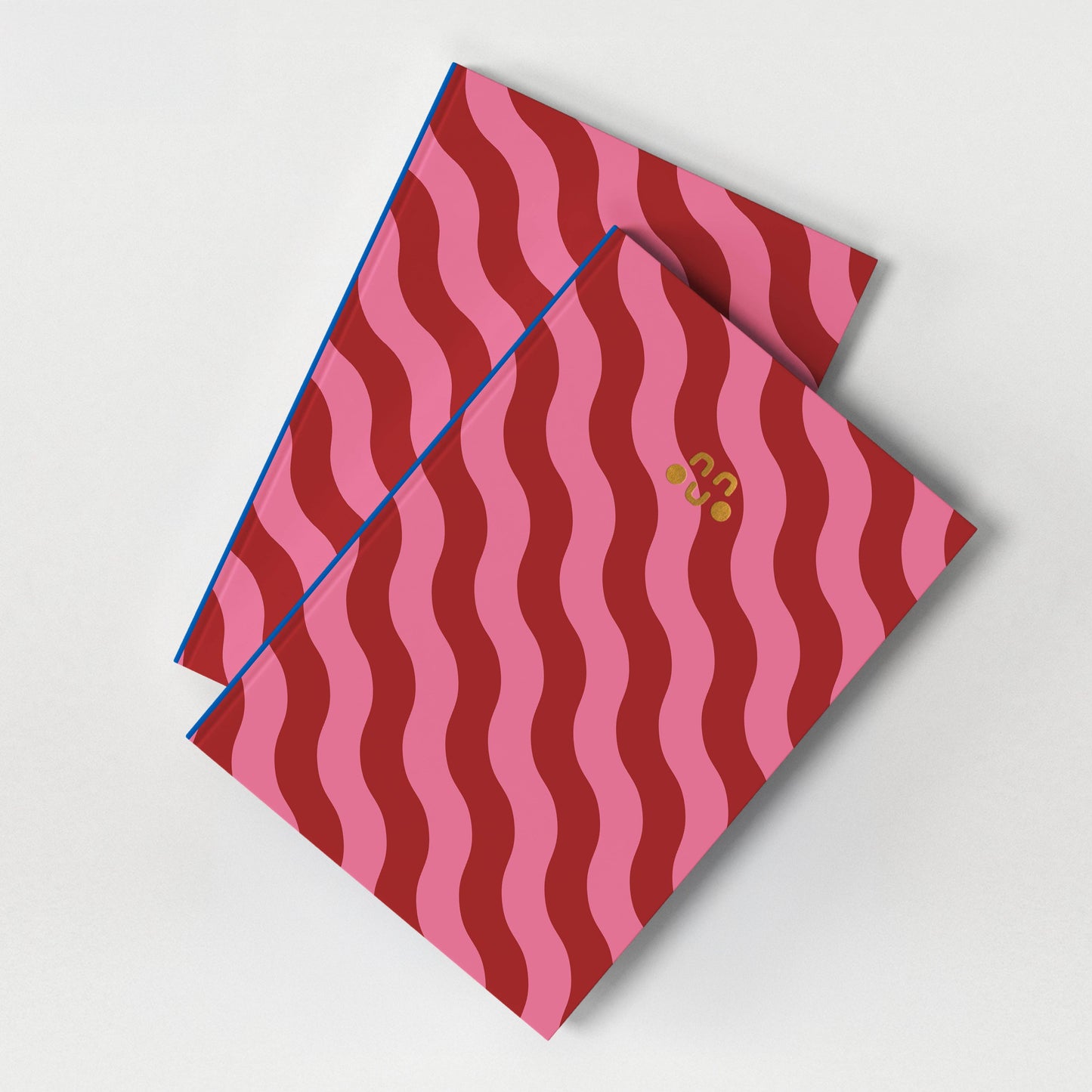 A5 Wavy Pattern Lined Notebook with Gold Foil Smile Detail