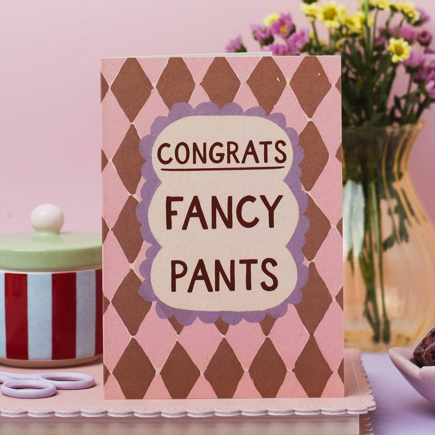 Pack of plastic-free recycled congratulations cards with paper band
