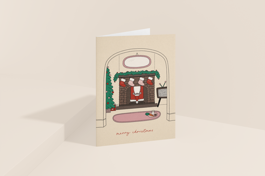 Sustainably sourced A6 Santa Christmas Card with kraft envelope