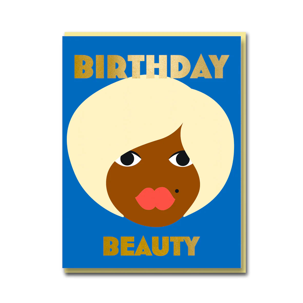 Elegant Birthday Beauty greeting card by Bureau Alice with gold foil detail
