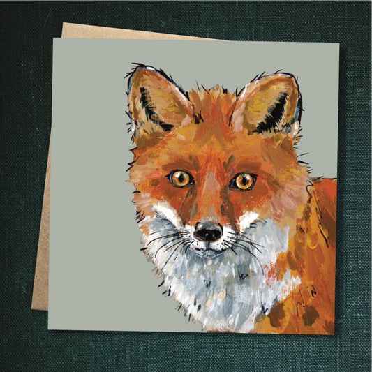 Back of the blank Fox greetings card showing eco-friendly credentials