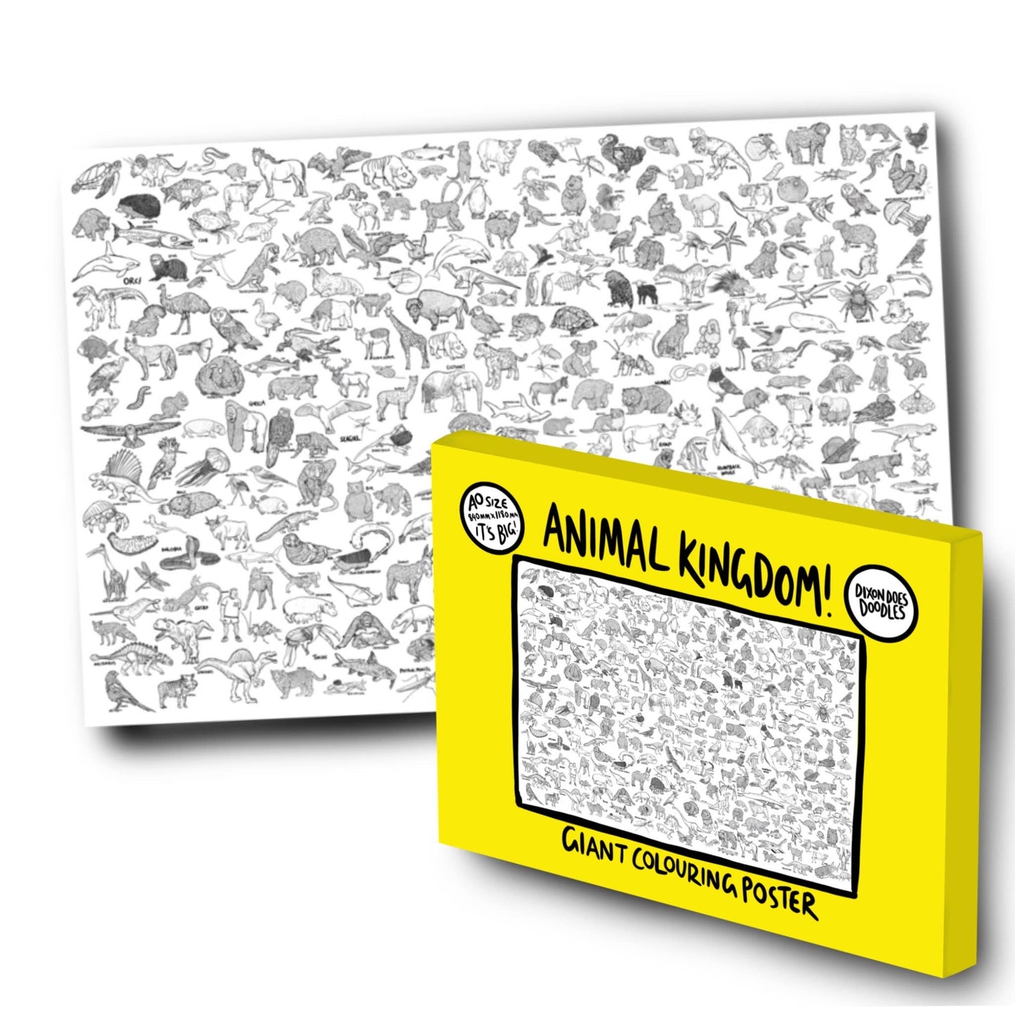 Giant Animal Kingdom Colouring Poster A0 size