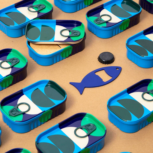 Blue fish bottle opener attached to keys