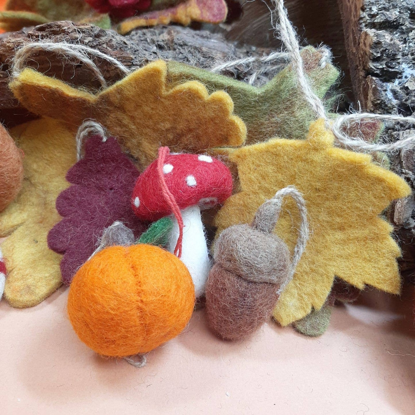 Handmade Felt Woodland Walks (Set of 5) Autumnal Decorations