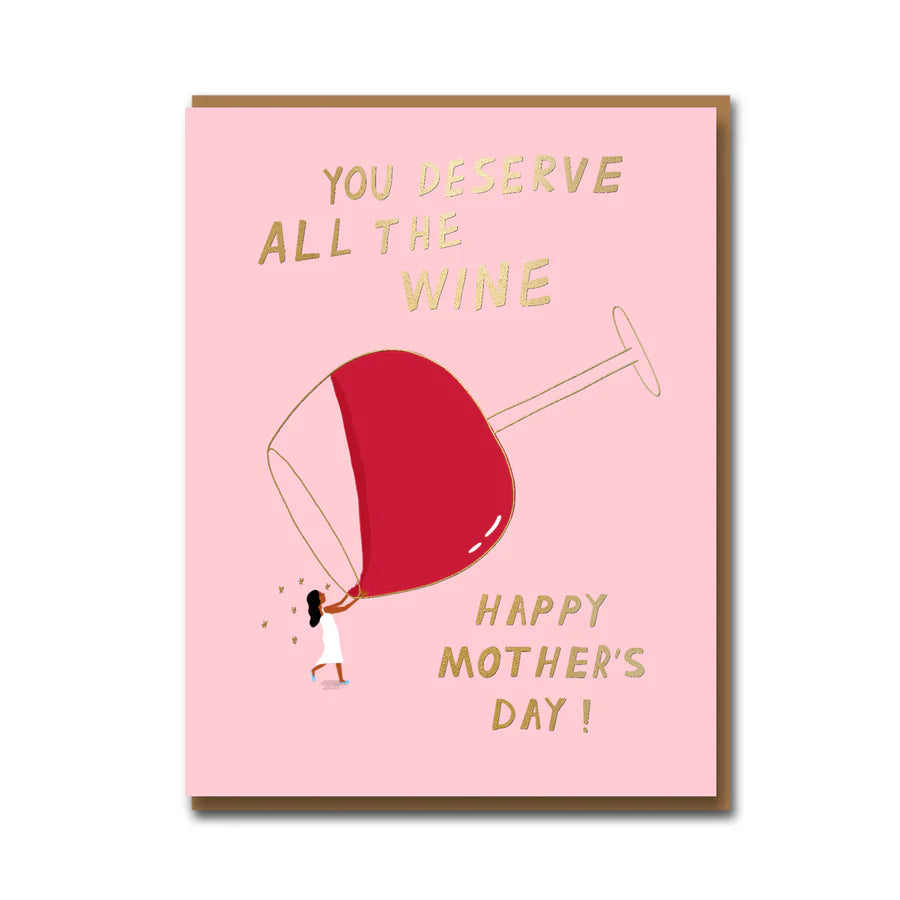Carolyn Suzuki All the Vino Mother's Day Card with gold foil details