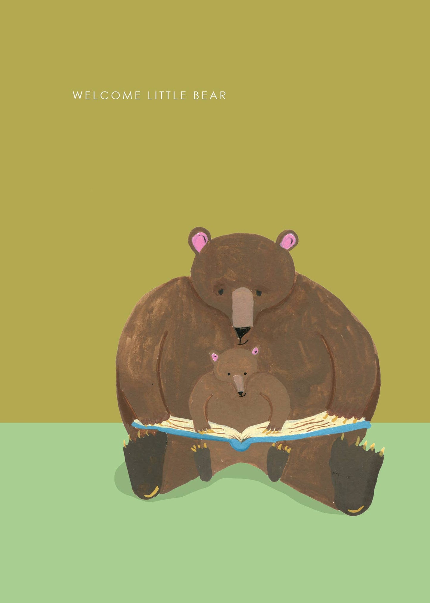 Eco-friendly Welcome Little Bear Baby Card with Blank Interior