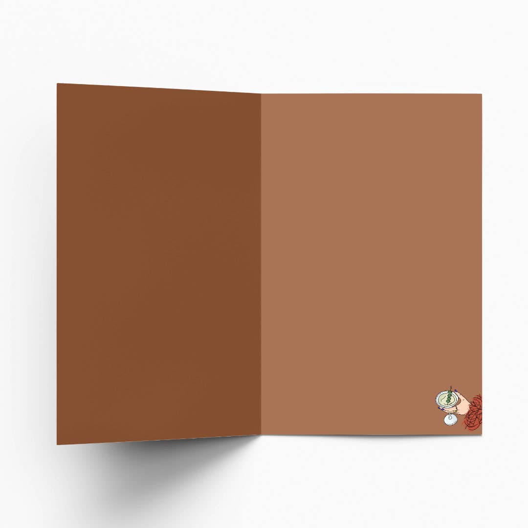 Eat The Moon 'Tis the Season to Get Sloshed Christmas Card, inside blank with matching illustration, sustainable paper