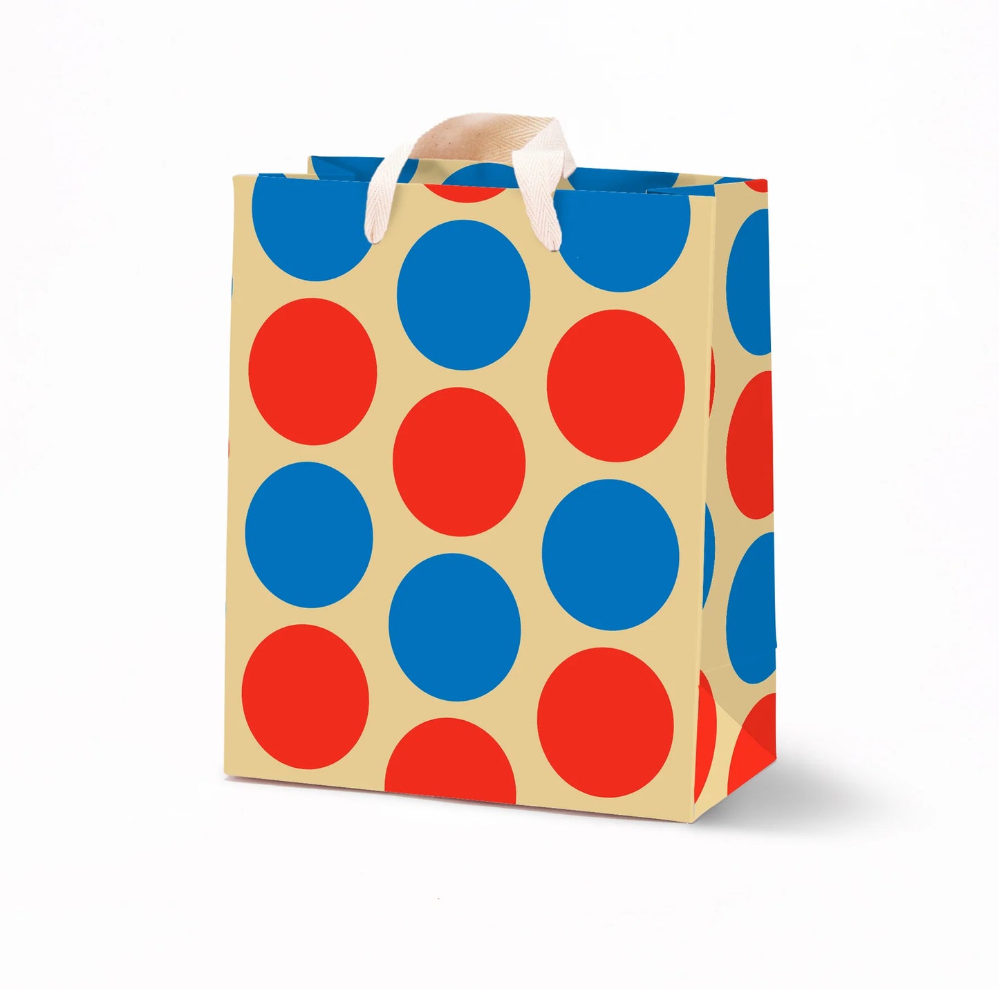1973 Grafika Spots Medium Gift Bag with bold geometric spots pattern, printed on sustainable paper
