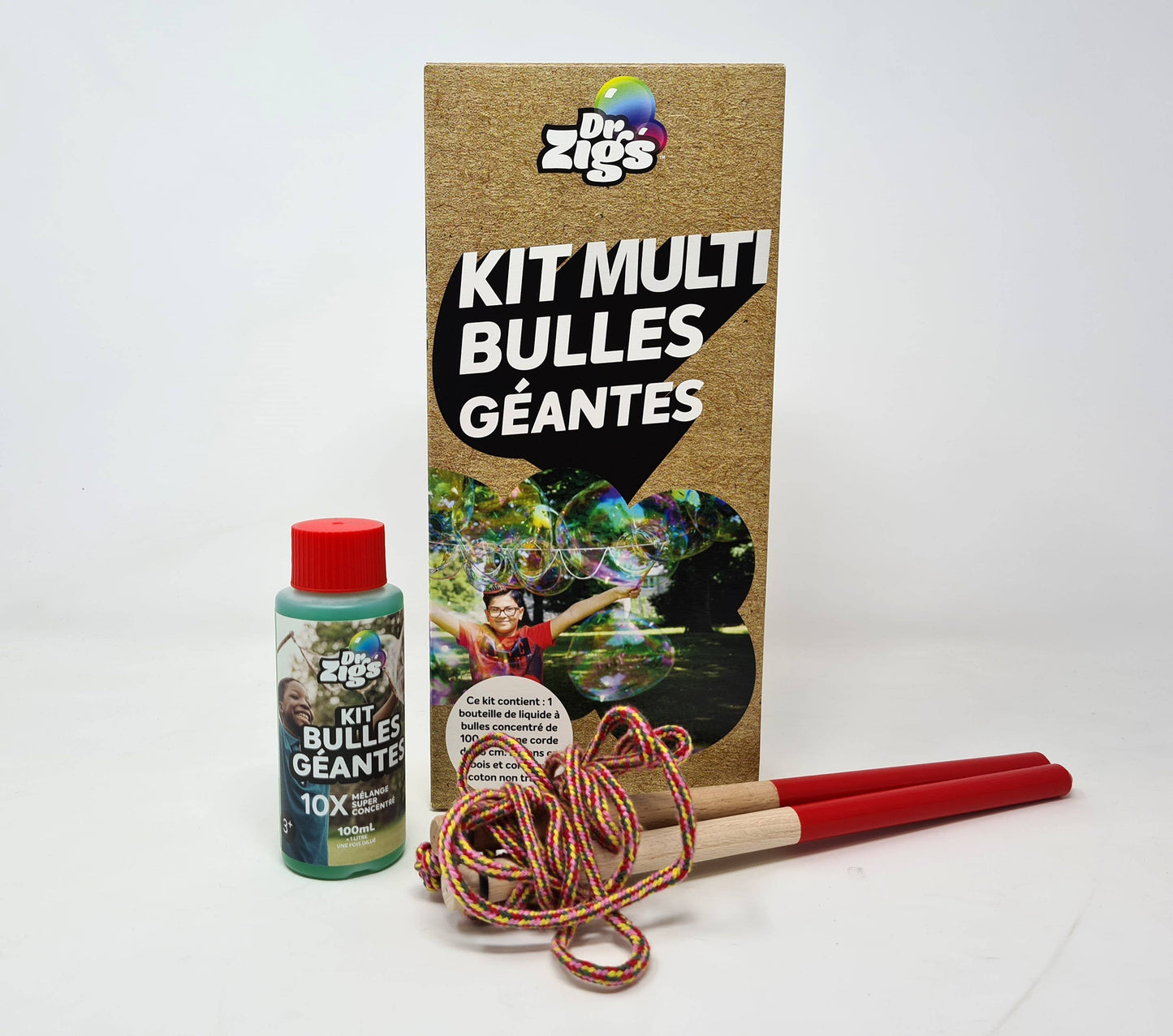 Full view of Dr Zigs My Loads of Bubbles Kit components laid out