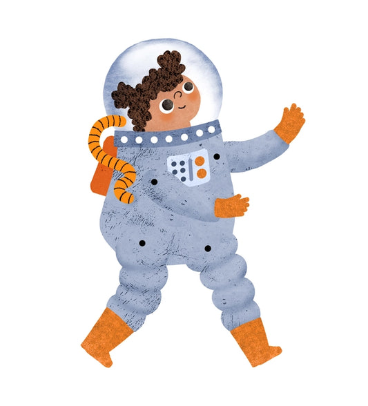 Close-up of Astronaut Split Pin Puppet Card parts and instructions