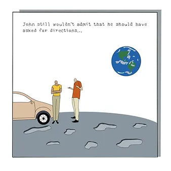 Quirky Directions Greetings Card with Recycled Eco-Grey Envelope