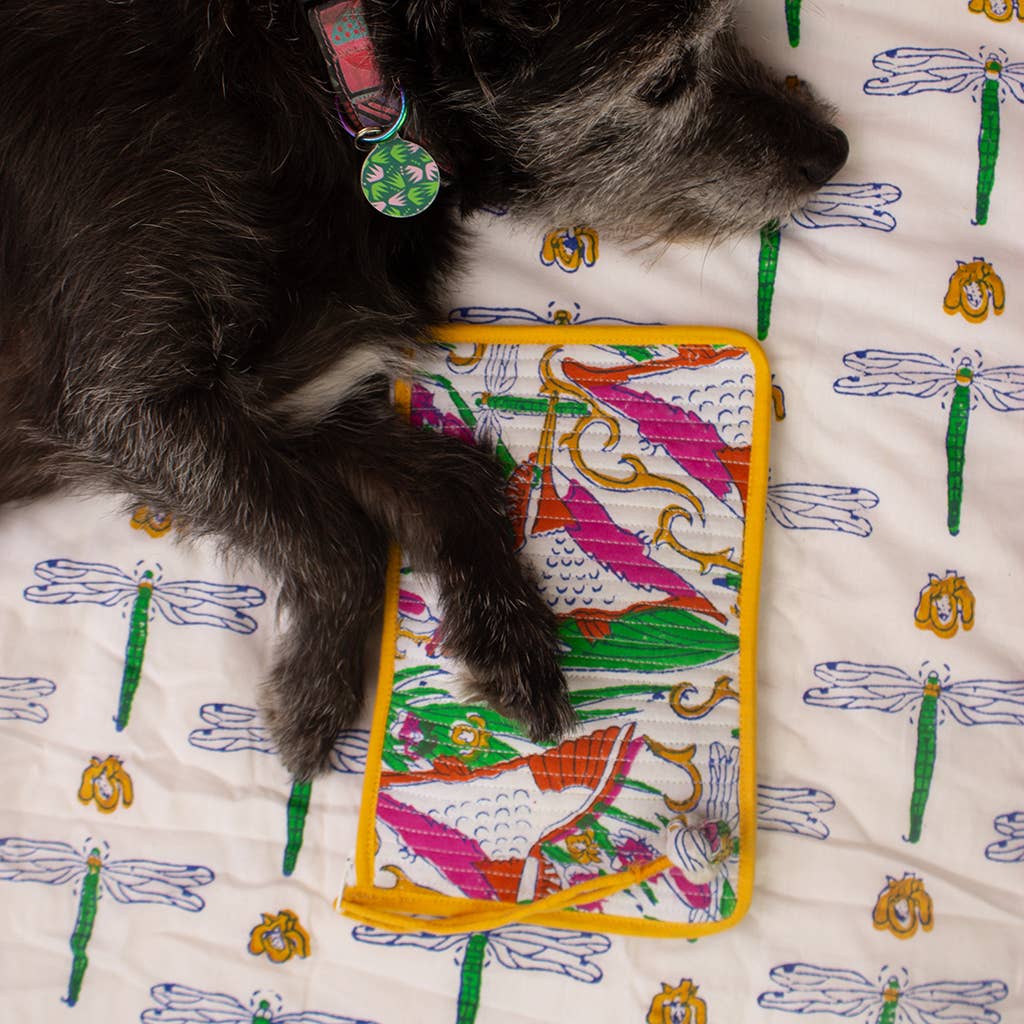 Indian Block Printed Pouches 'Kingfisher'