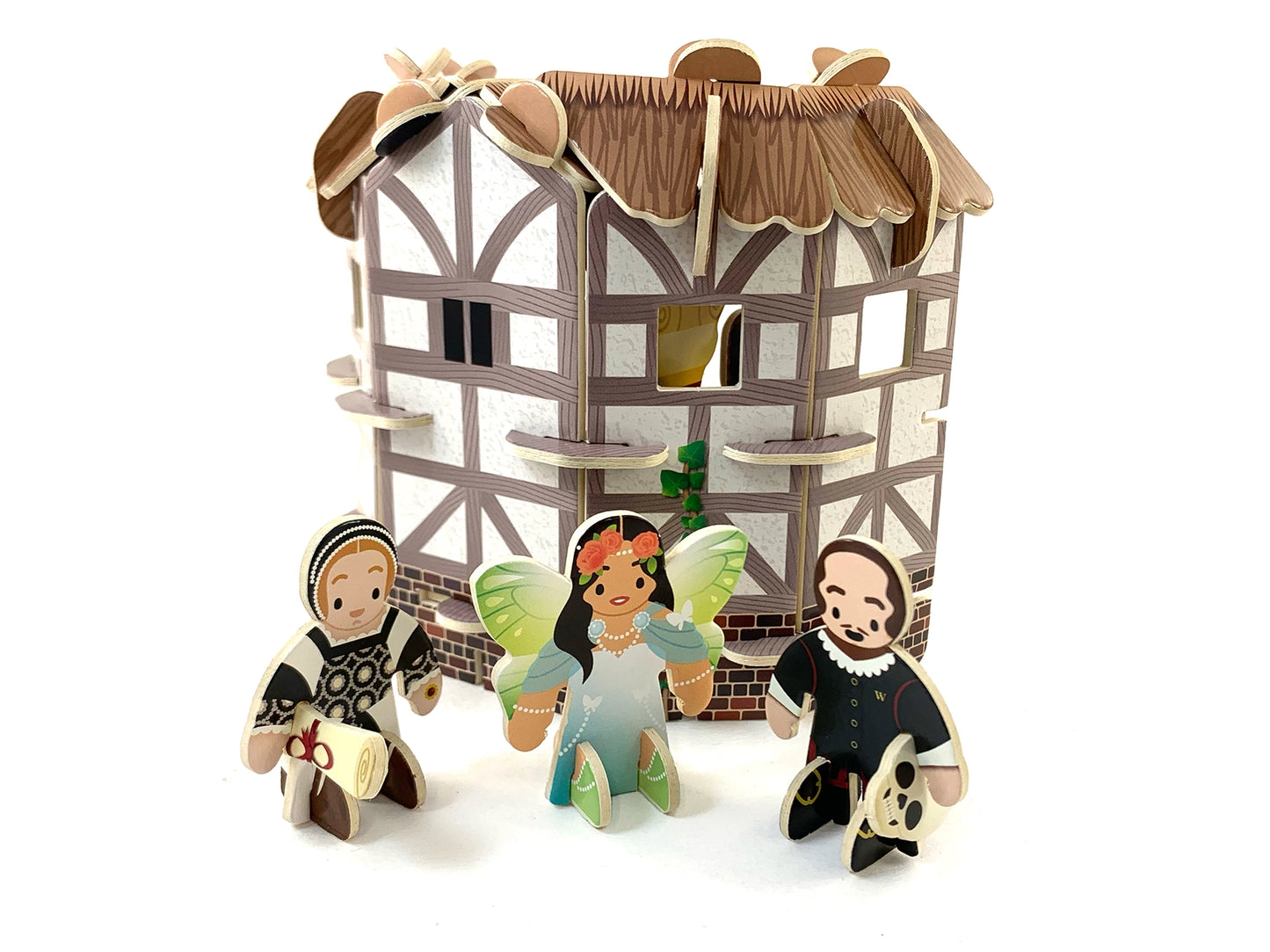 Play Press Globe Theatre Playset, official Globe Theatre partnership, sustainably certified playboard, 45 pieces, ages 8+.