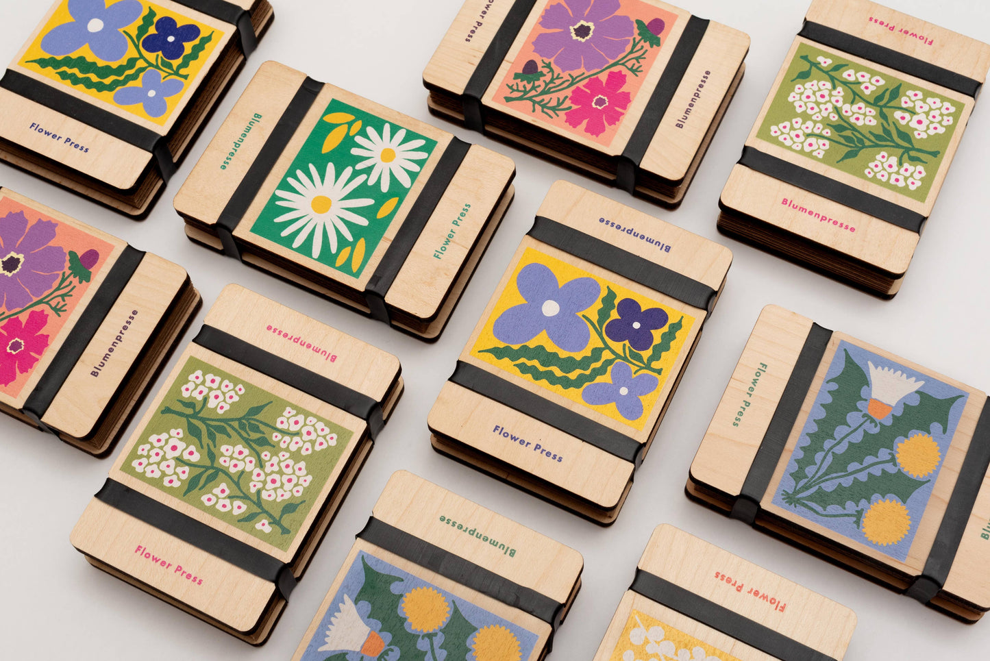 Detailed view of the sustainably sourced maple wood and smock print