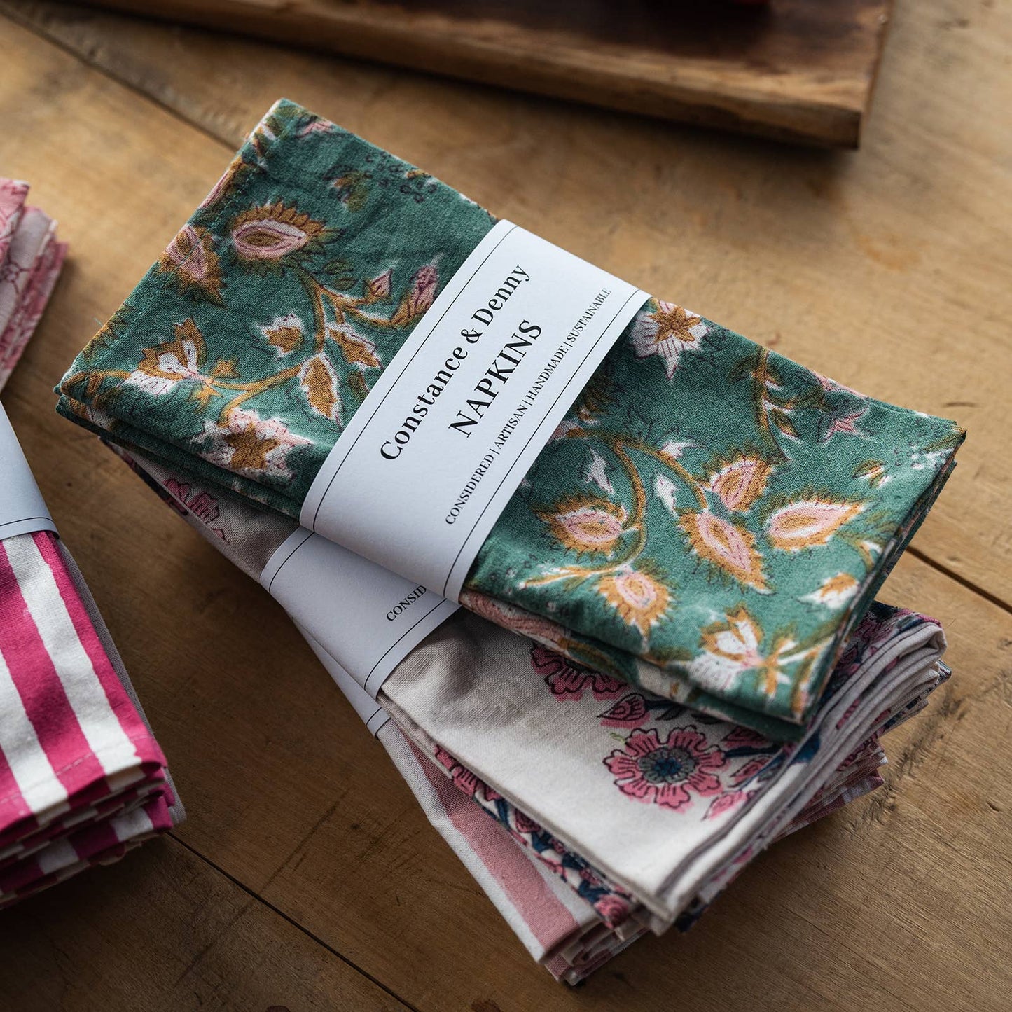 Sustainable handmade cotton napkins for eco-friendly dining