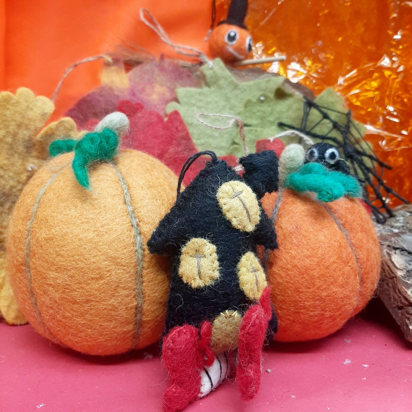 Wool Handmade Hanging Witch's House Needle Felt Halloween Decoration