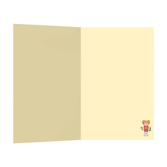 Polly's Birthday House Party Card with brown Kraft envelope