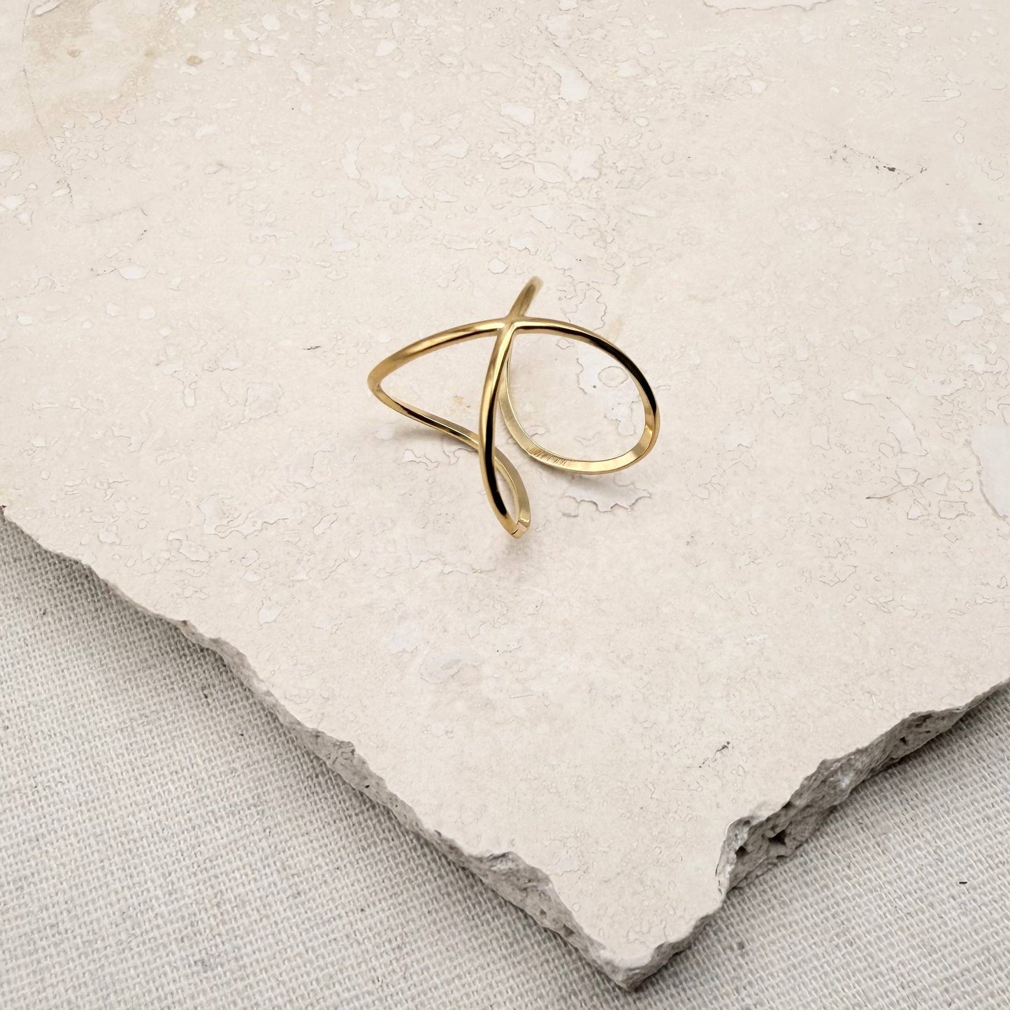 Side view of Everyday Adjustable Cross Ring