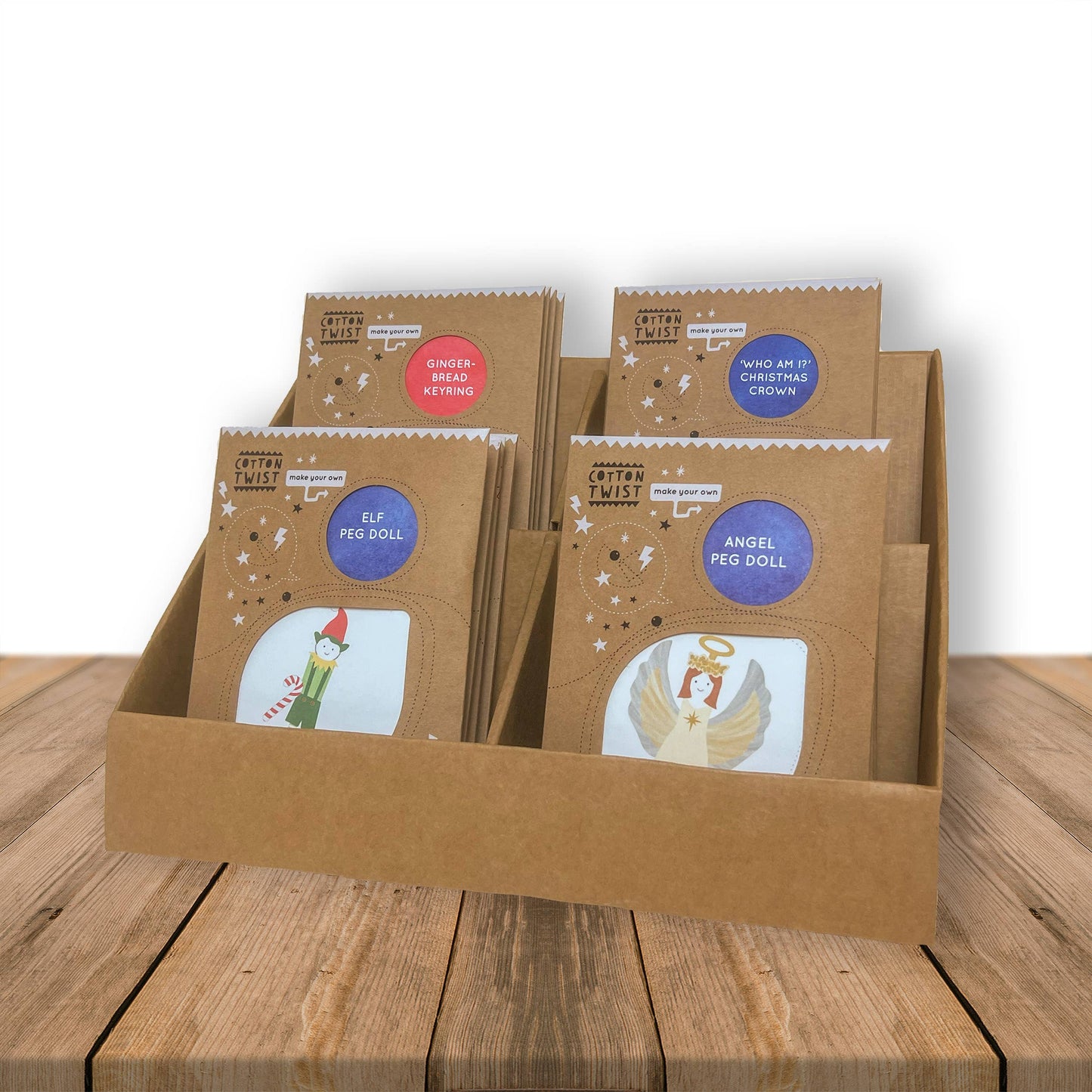 Assortment of Cotton Twist peg dolls, including the Angel