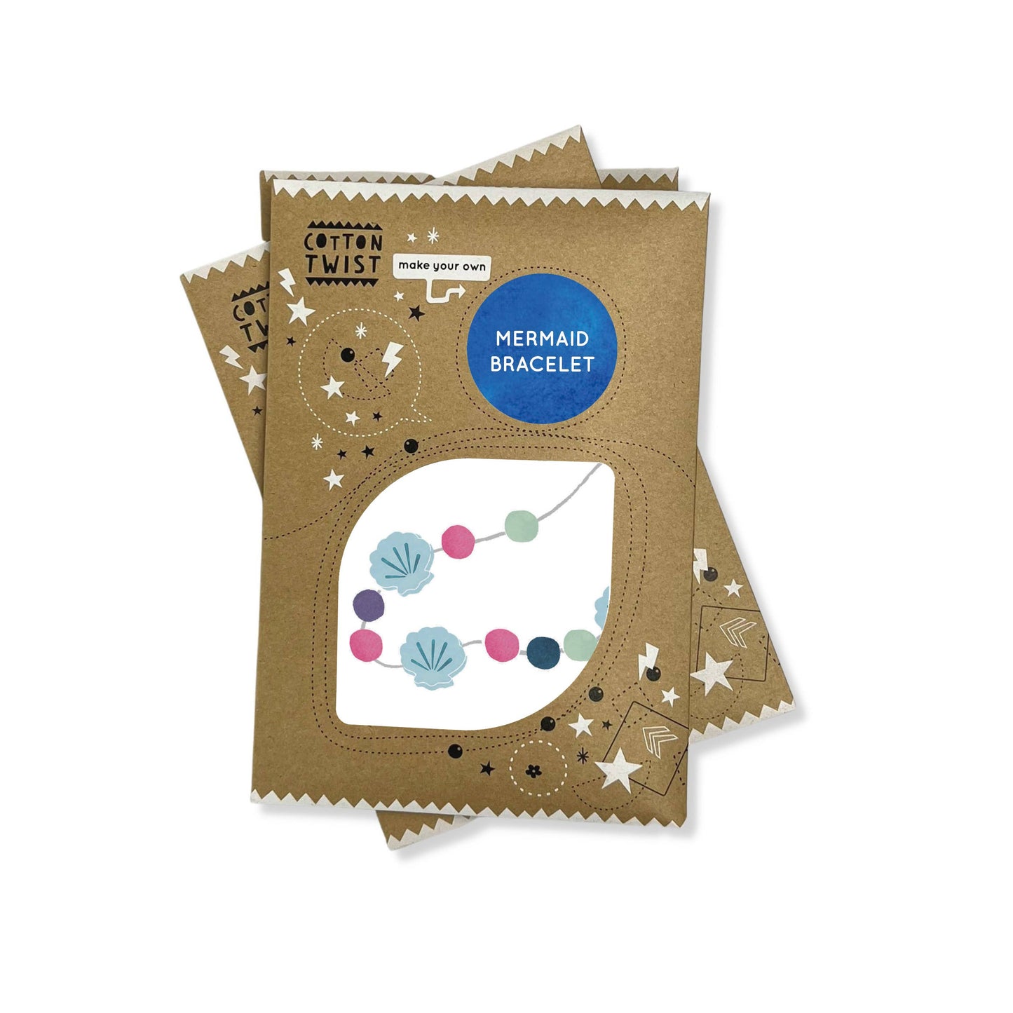 Cotton Twist Make Your Own Mermaid Bracelet kit with shell and spherical beads