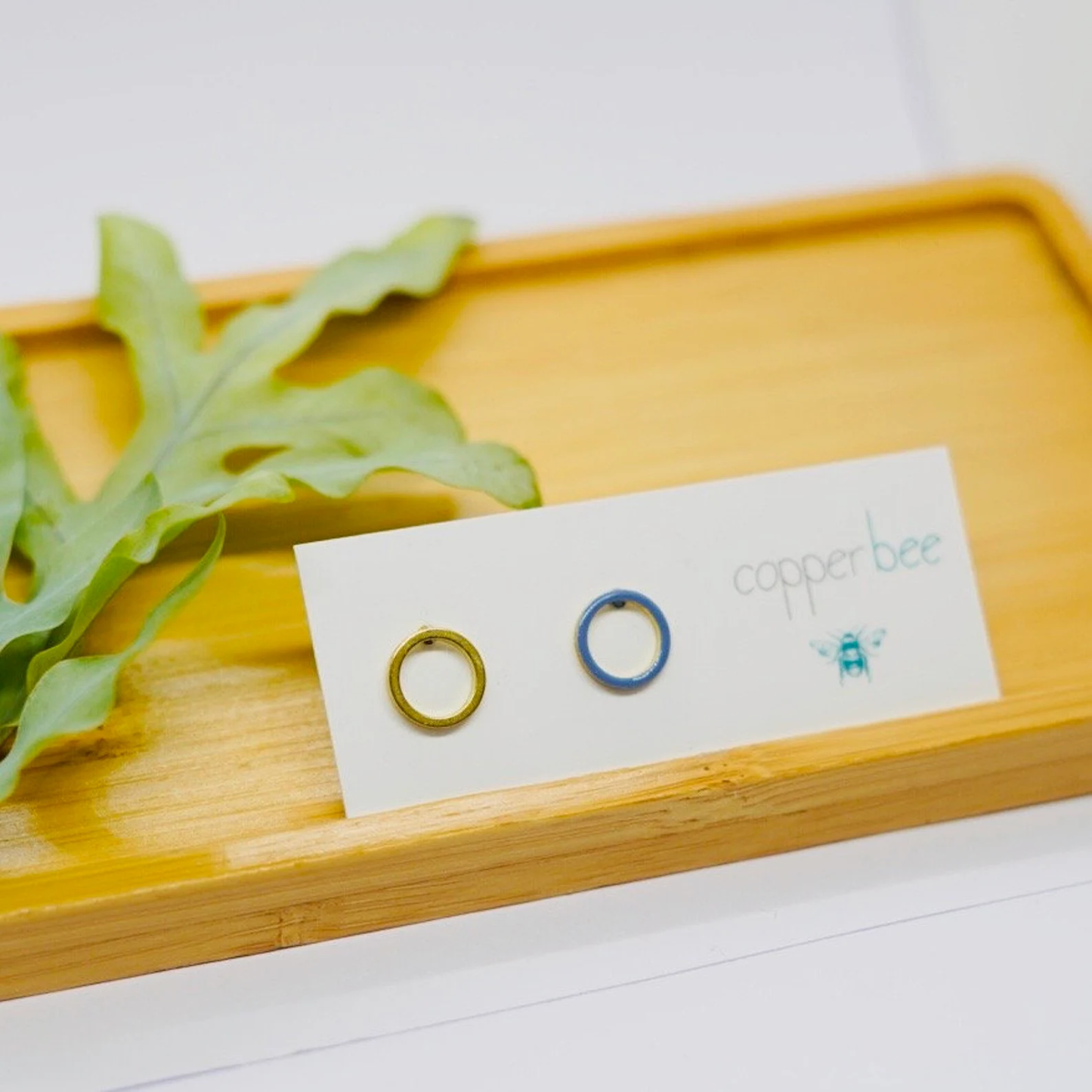 Copper Bee Studio Mismatched Enamel Geometric Studs Collection