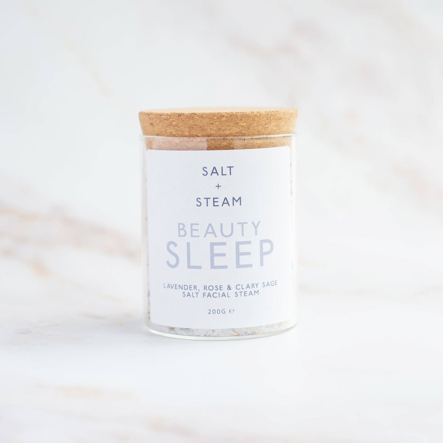 Plant-based floral steam with lavender, rose, clary sage in plastic-free packaging