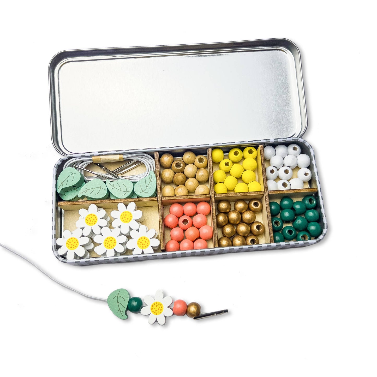 Daisy Bracelet Bead Kit packaging and dimensions