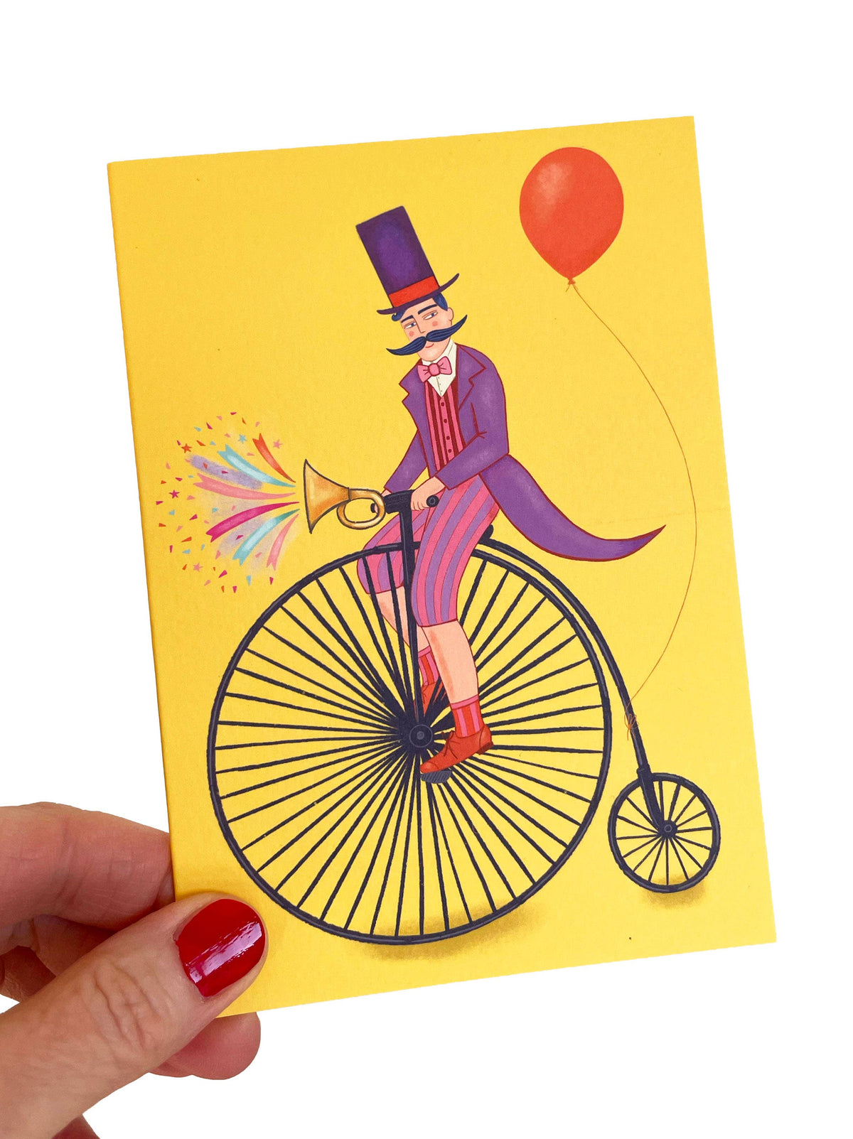 Sustainably sourced A6 circus themed greeting card with kraft envelope