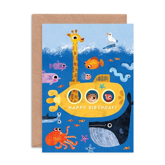 Join the birthday bash with this multipack featuring vibrant animal illustrations, cruising to the celebration in style!
Pack of 6 Illustrated greeting card by Emily Nash Illustration, presented in a cardboard box.