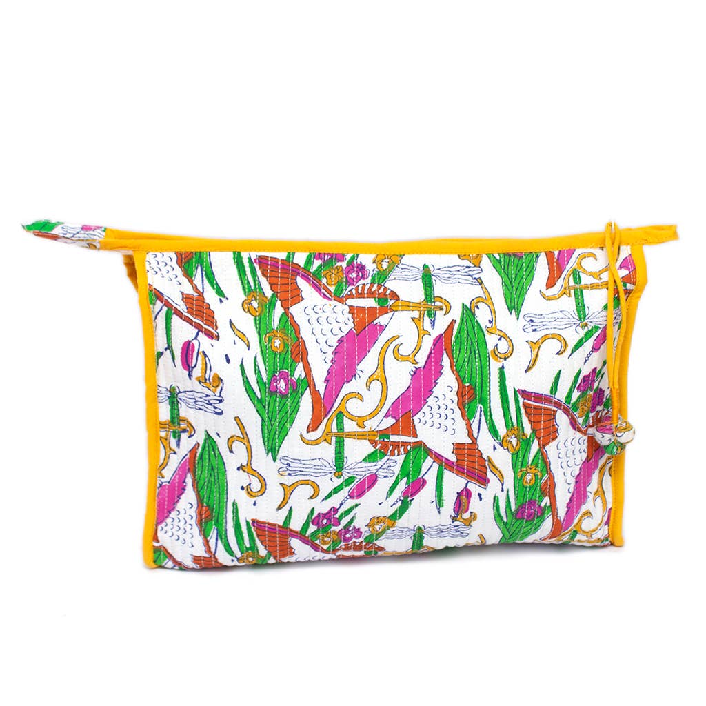 Indian Block Printed Pouches 'Kingfisher'