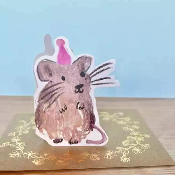 Party Mouse Card by Laura Skillbeck