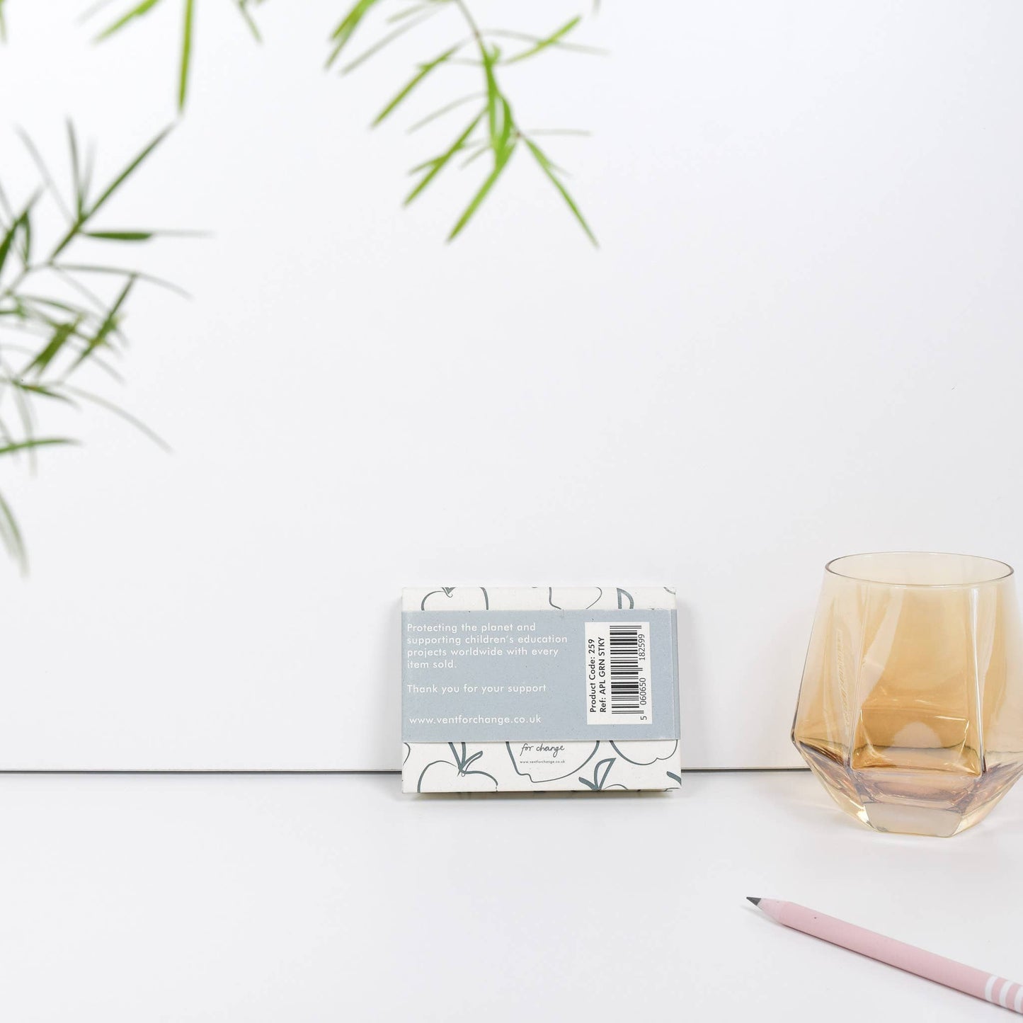 Sustainable pastel sticky notes by Vent for Change, biodegradable apple paper, supports global education