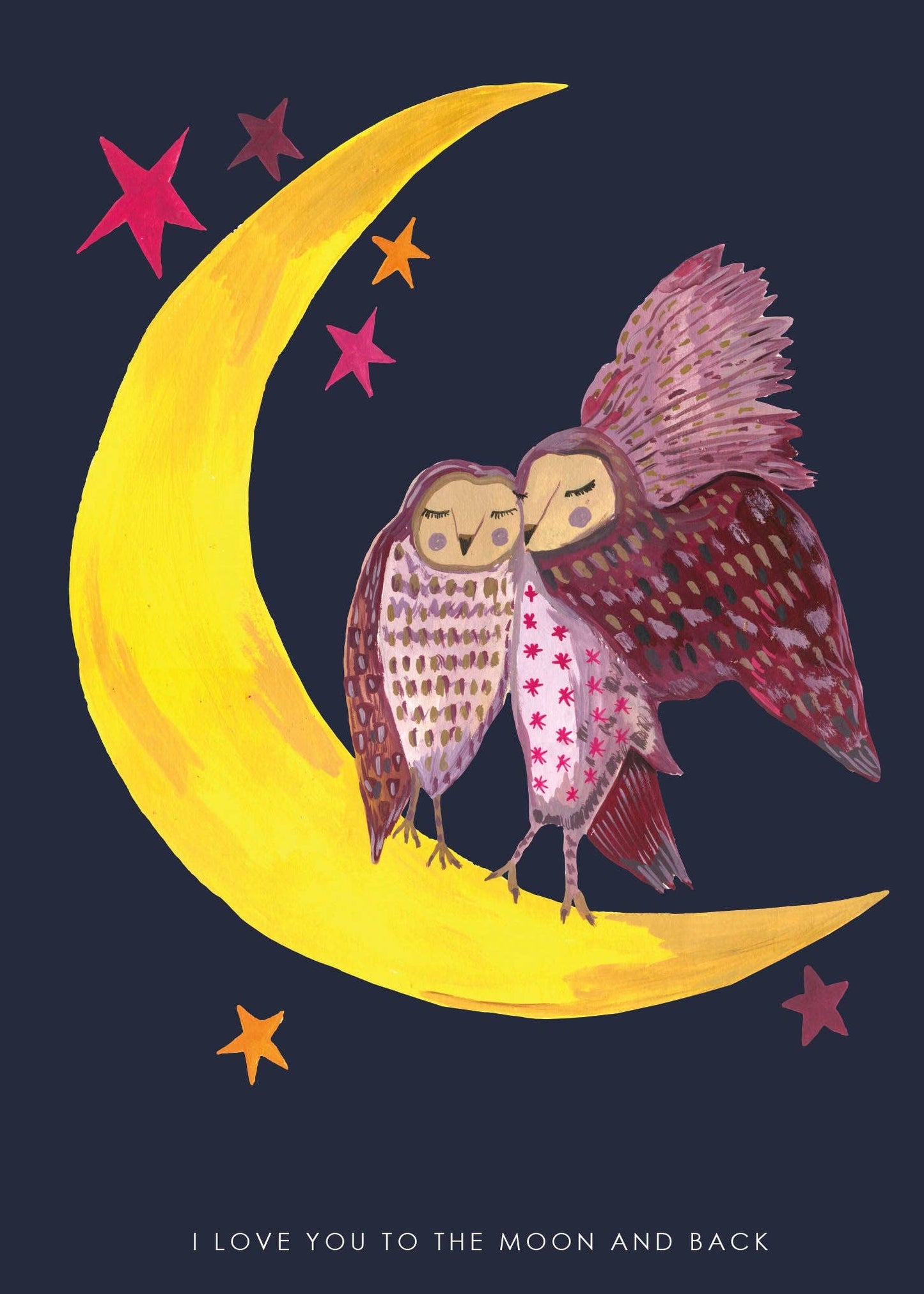 Hand illustrated Owl Greetings Card with recycled kraft envelope