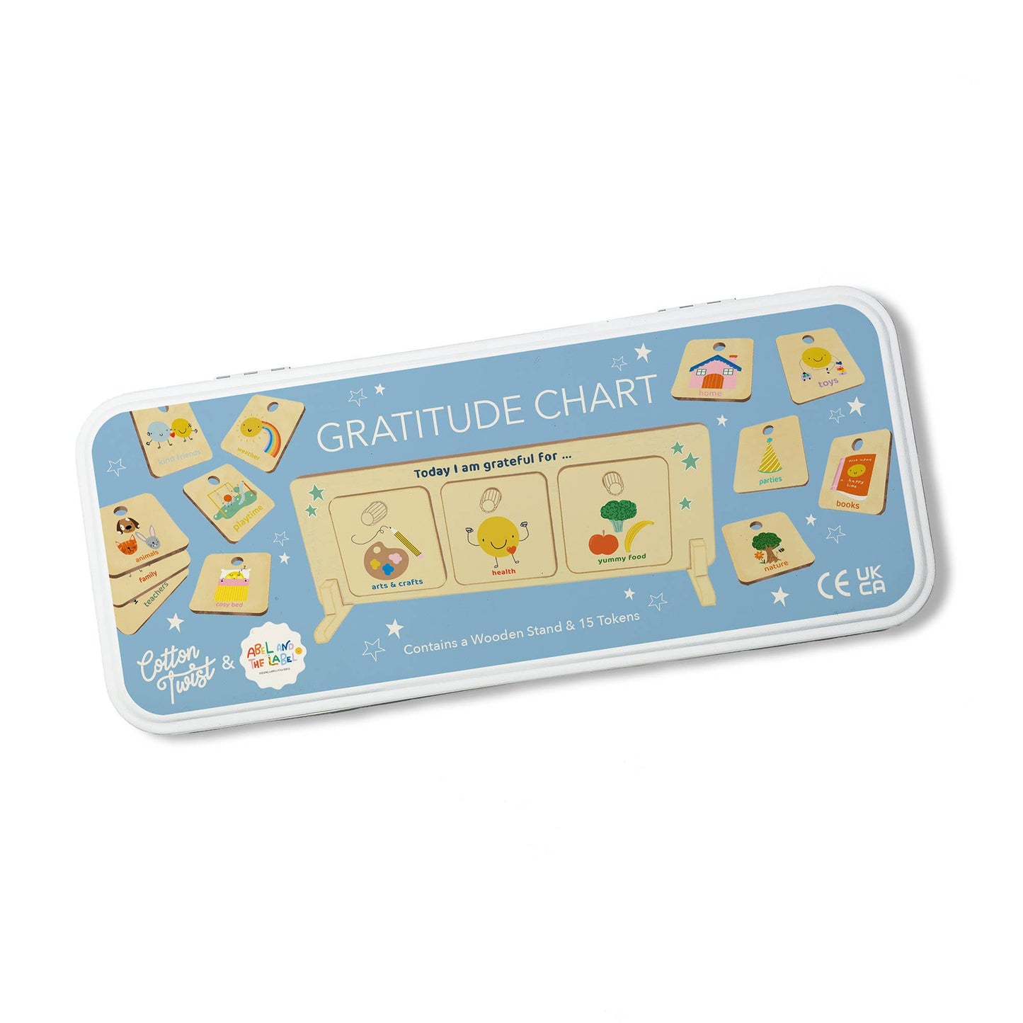 Detail of a sustainably sourced wooden gratitude token