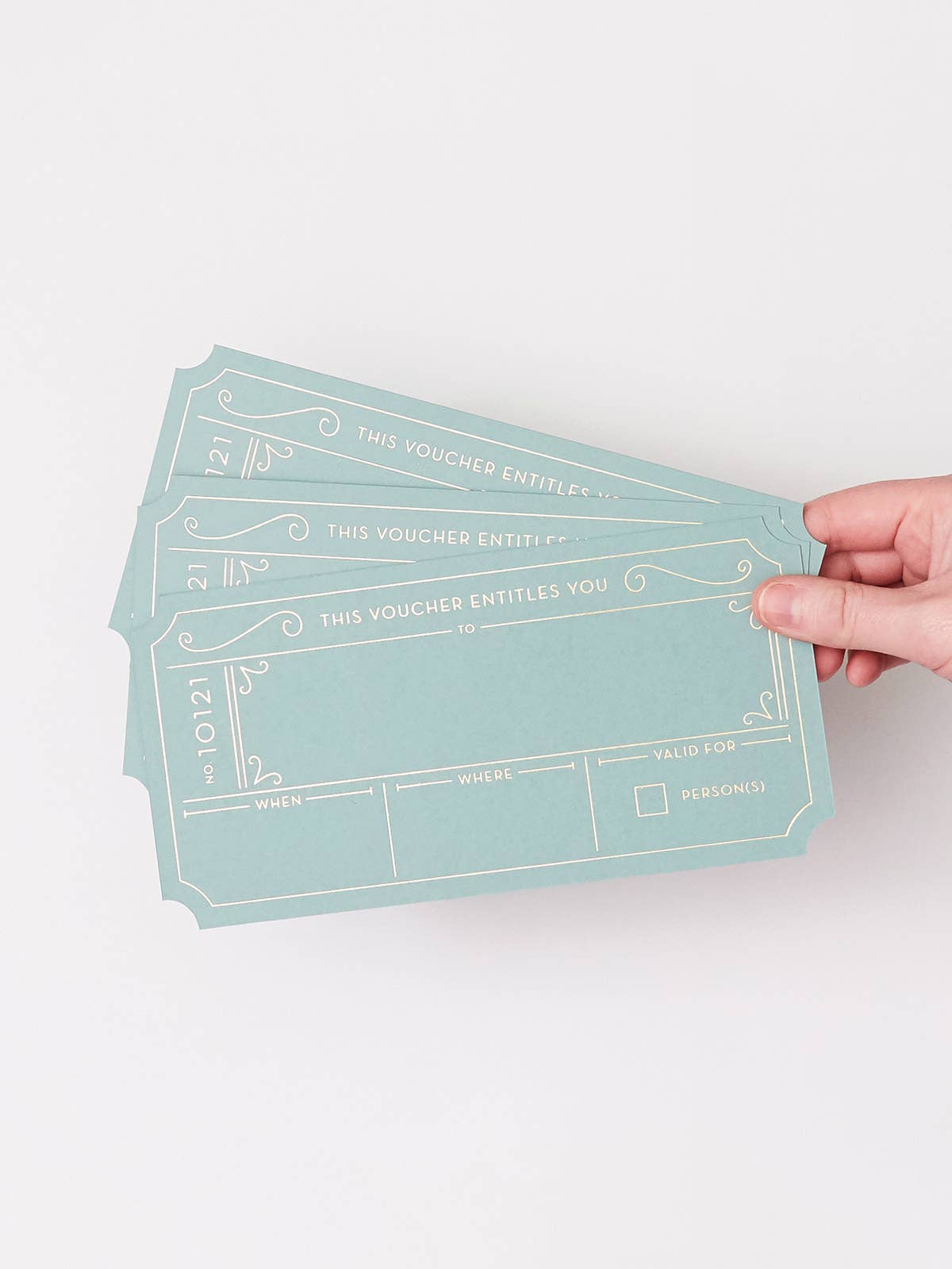Hot Foil Golden Vouchers - Set of 3 for Experience Gifting