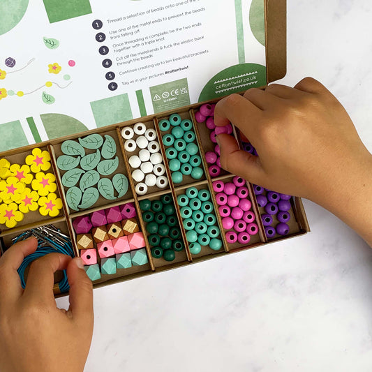 Children's Eco Woodland Bracelet Kit - Contents Spread Out