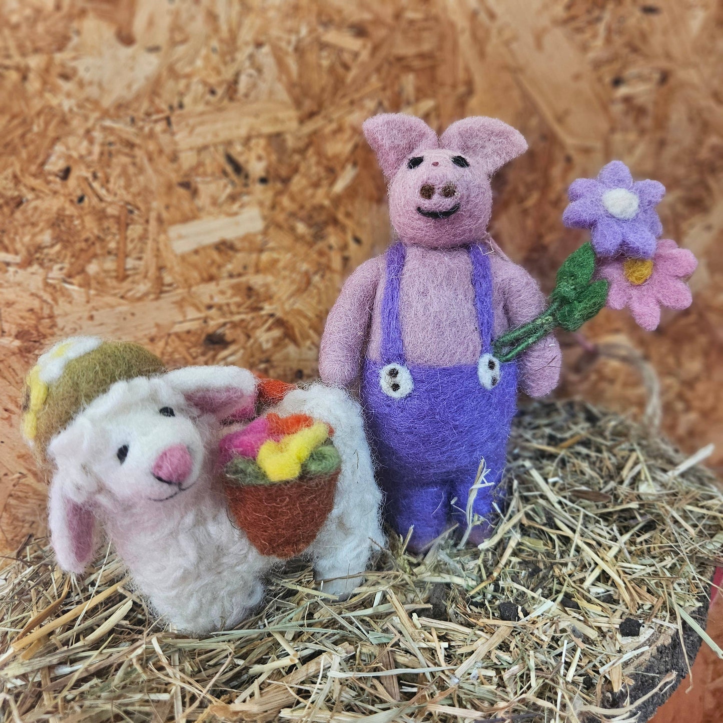 Handmade felt Percy the Piglet decoration, a sustainable and plastic-free Easter ornament