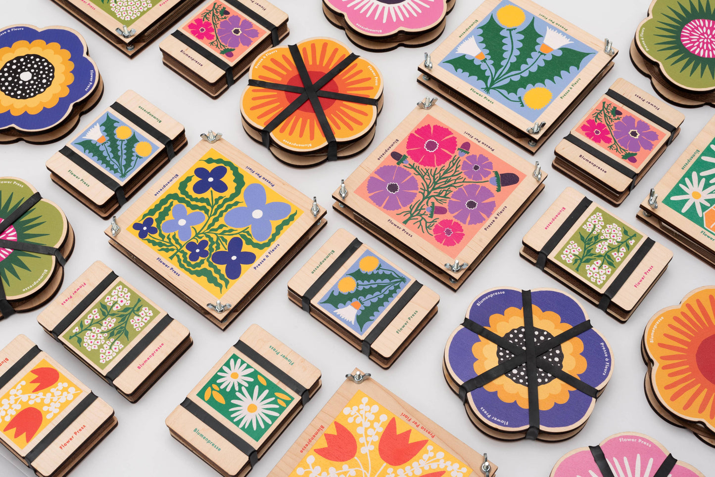 Studio Wald 's collection of sustainably made flower presses.