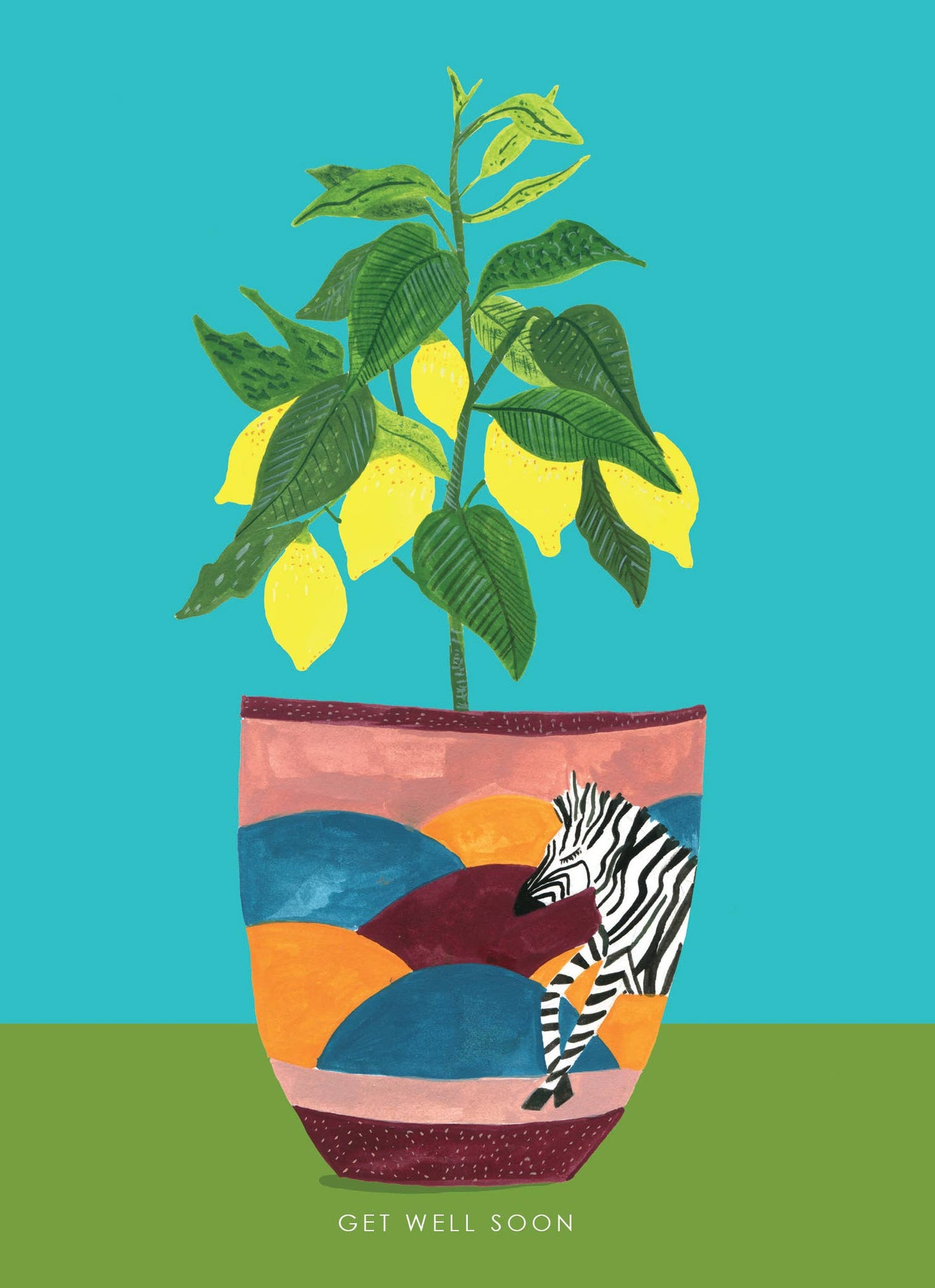 Blank Inside of Sustainably Sourced Lemon Tree Get Well Soon Card