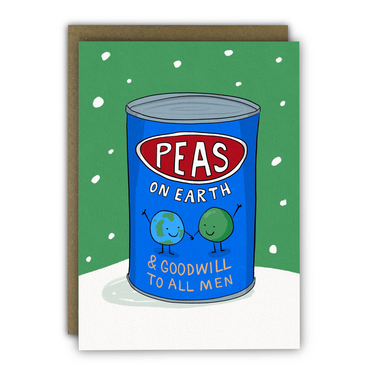 Funny Peas on Earth Marrowfat Peas Christmas Card