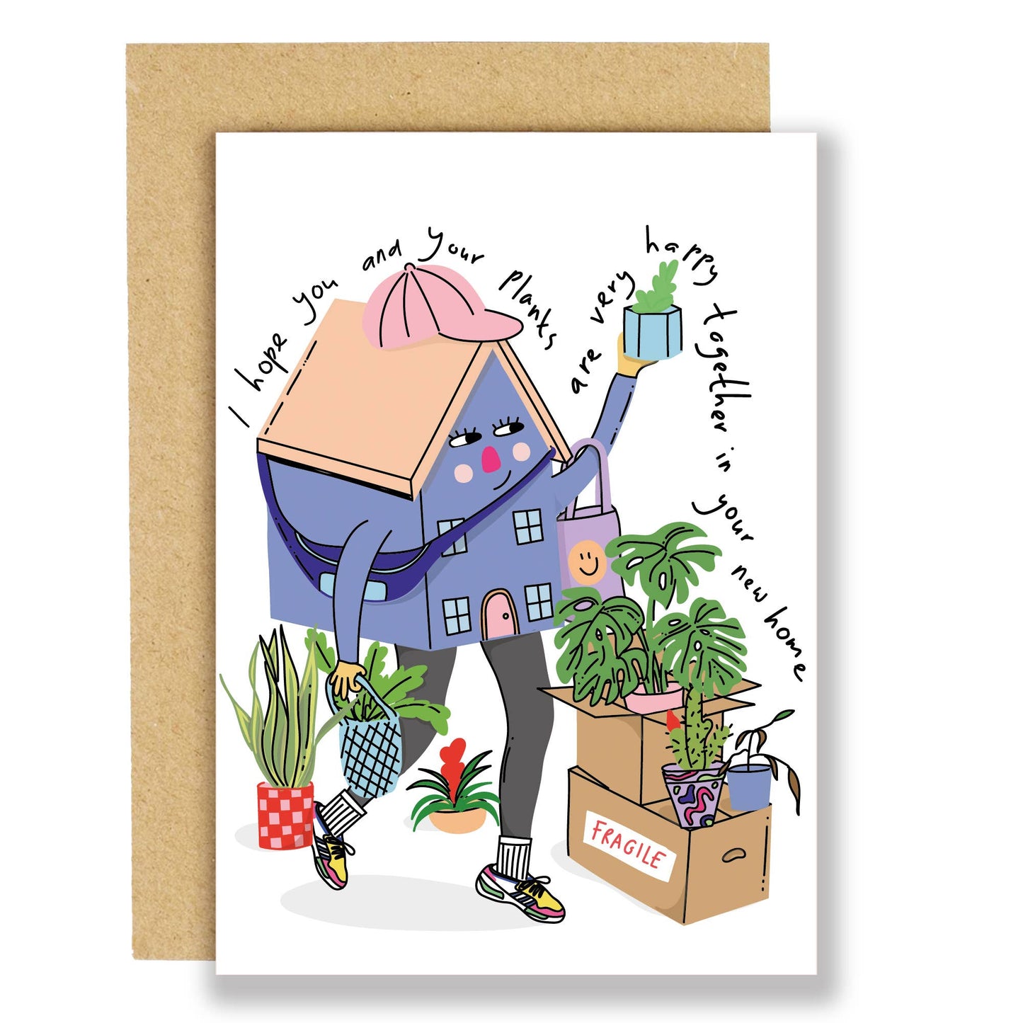 Charming plant friends greeting card with cute illustrations, sustainably sourced