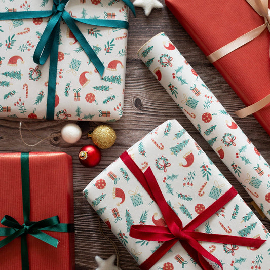 Red Biodegradable Ribbon 9mm x 5m reel made from compostable Tencel plant fibres, sustainable gift wrapping ribbon.