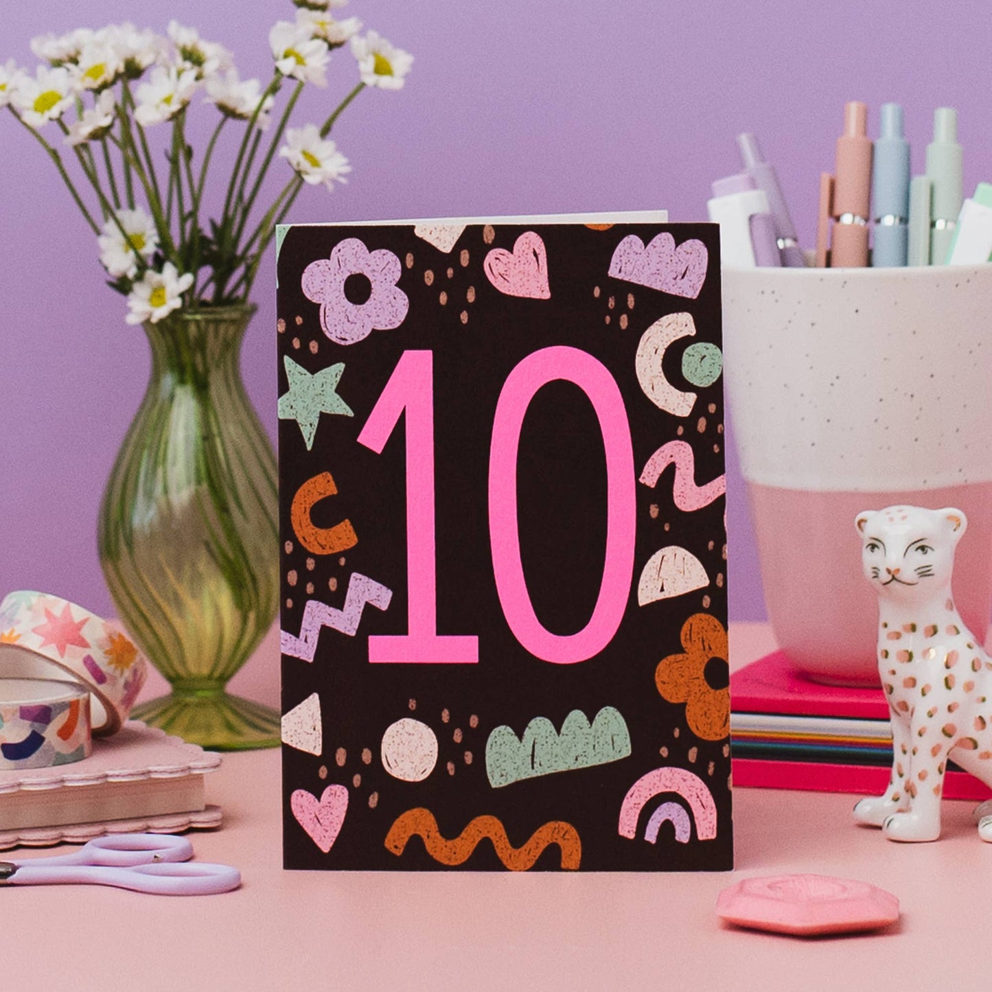 Teen Neon Age 10 Birthday Card