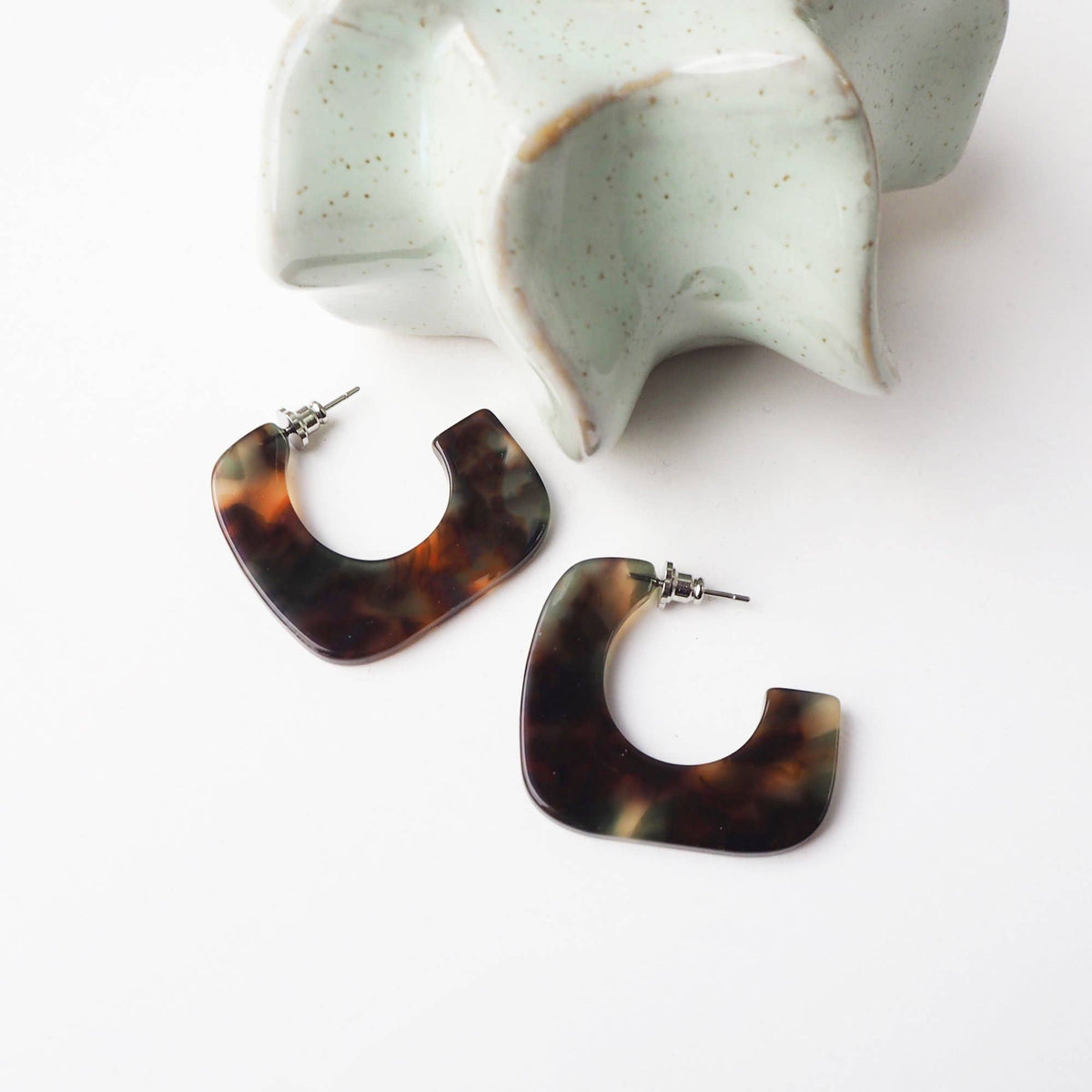 Lightweight square statement hoops in forest mix colours
