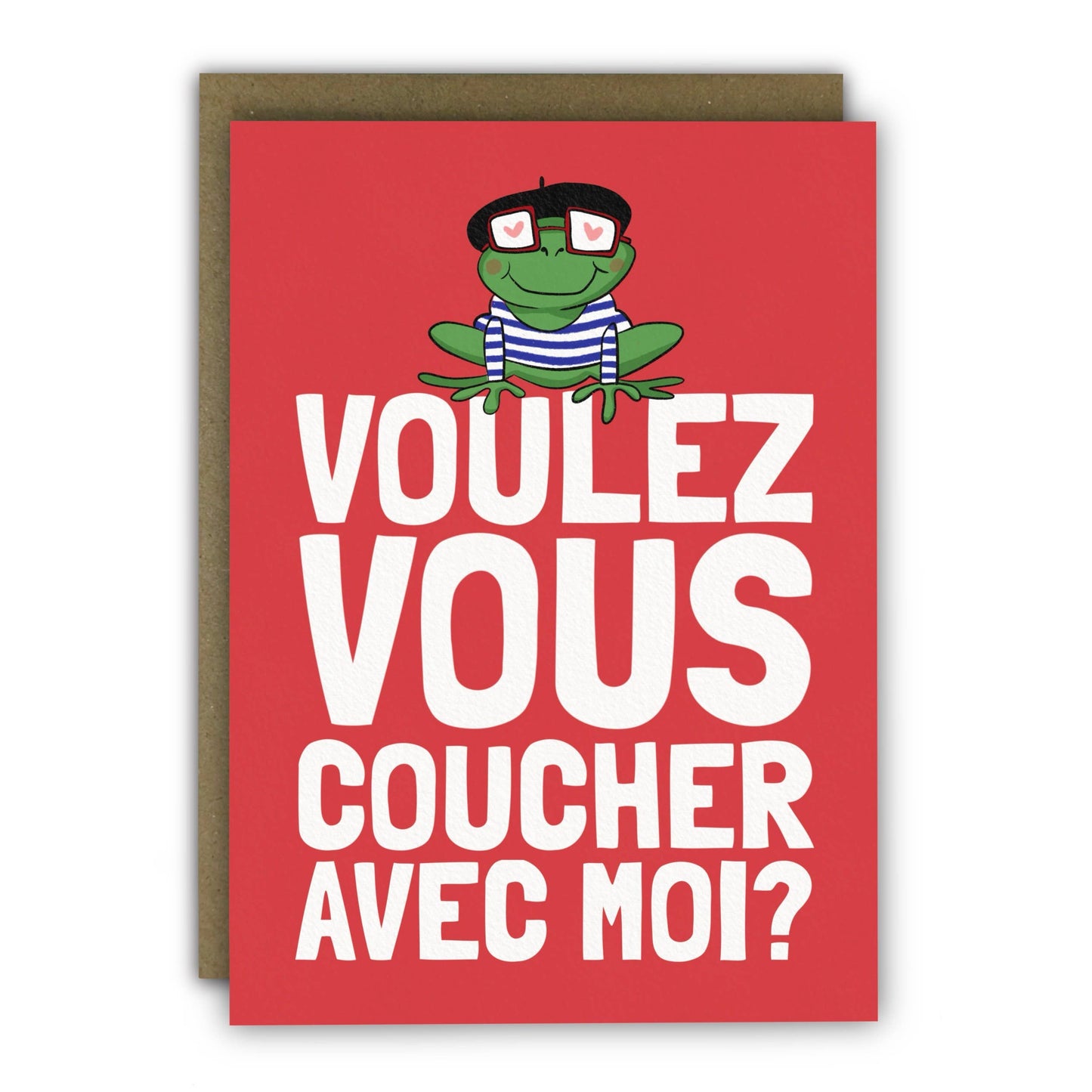 Funny Anniversary Card - Voulez Vous Frog Card