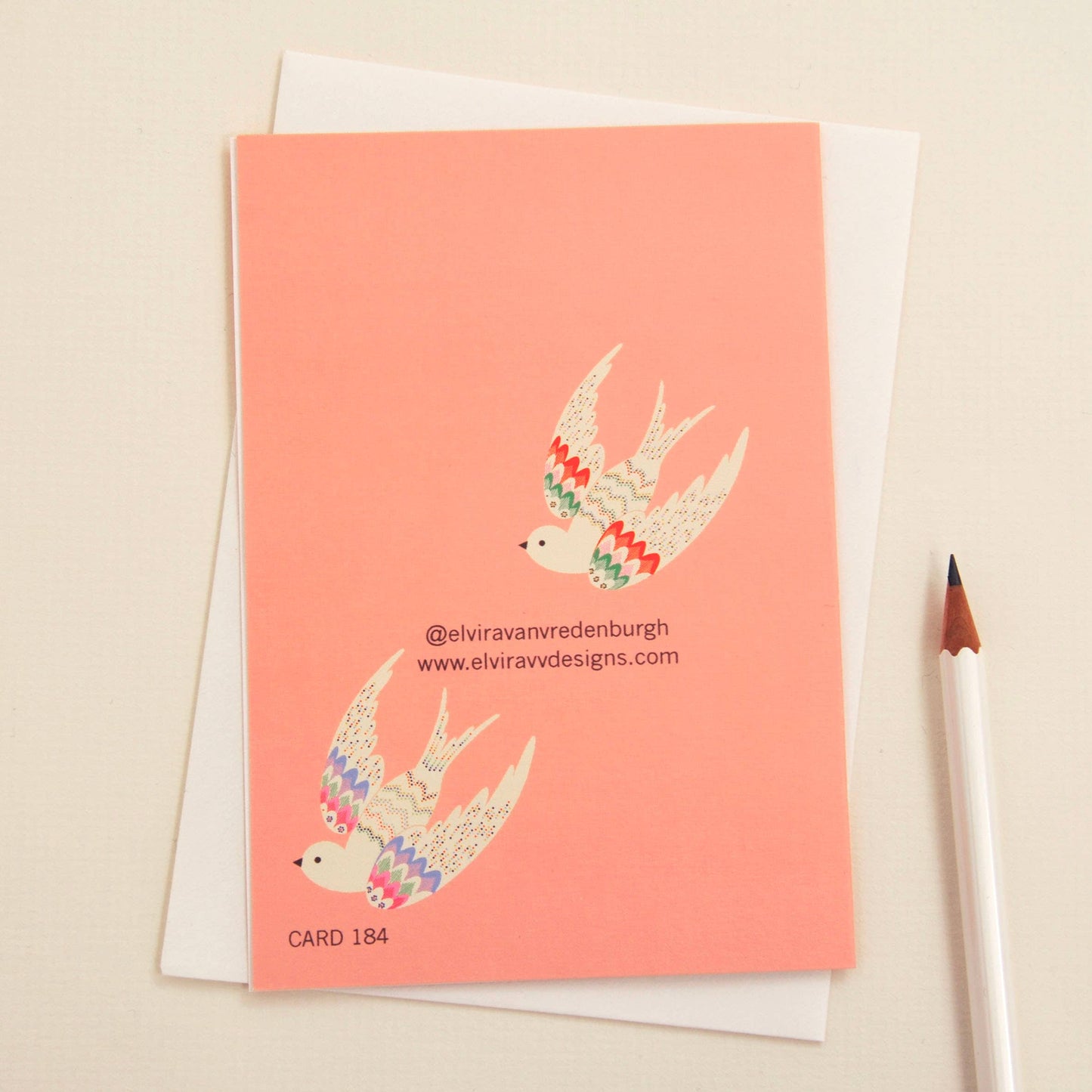 Close-up of New Baby Pink Card, Sustainably Sourced